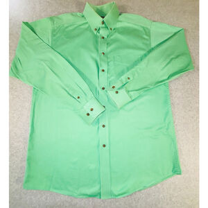Ariat Men’s LT Green Western Button Down Shirt Long Sleeve Cowboy Rodeo